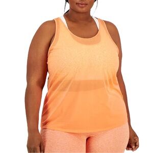 Racerback Tank Top Ultra Light Sheer Neon Orange 3X NEW